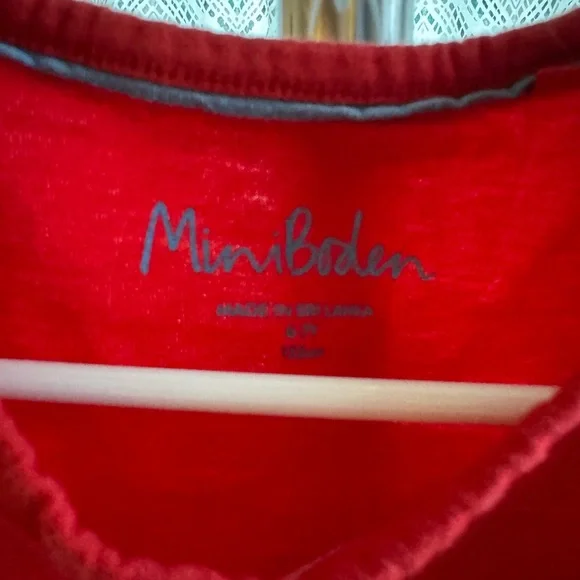 Mini Boden Red Long Sleeve Tee - Picture 2 of 6